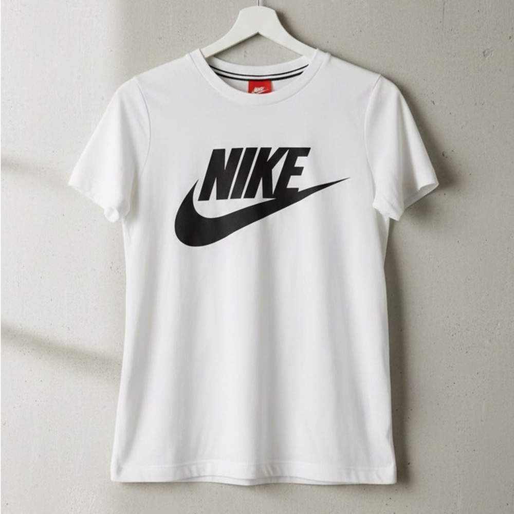 Nike Women’s White T-Shirt with Black Logo